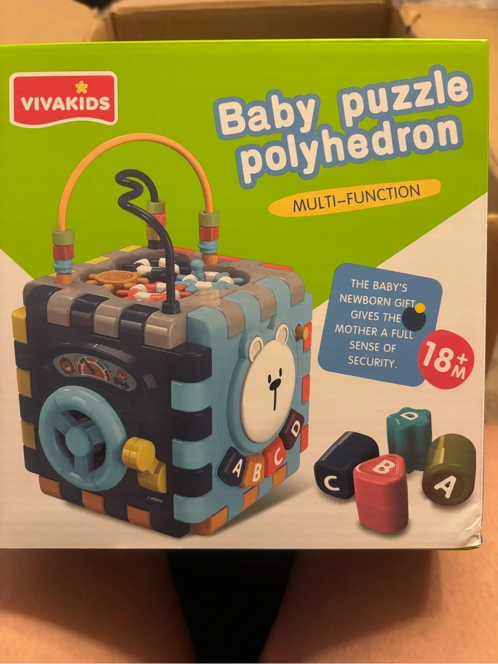 Baby Puzzle Polyhedron Activity Cube - Blue Multi